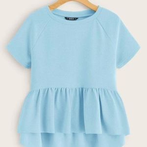 Raglan Sleeve Peplum Top
